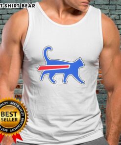 Funny Cat Bills meme tank top featuring a playful cat in football gear, perfect for Buffalo Bills fans and meme lovers.