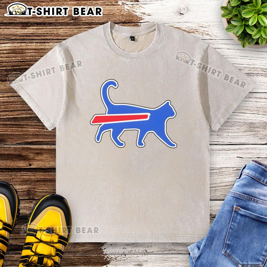 Official Cat Bills Is Funny Football Team Meme Washed T Shirt Funny football team meme on a washed t-shirt featuring Official Cat Bills design, perfect for sports fans.