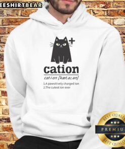 Official Cation hoodie featuring a cute cat design, perfect for cat lovers and showcasing a pawsitively charged vibe.