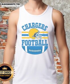 Official Chargers football fan gear tank top featuring team colors and logo, perfect for game day attire.