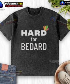 Official Chicago Blackhawks Hockey Hard for Bedard Washed T-Shirt featuring team logo and vintage design in red.