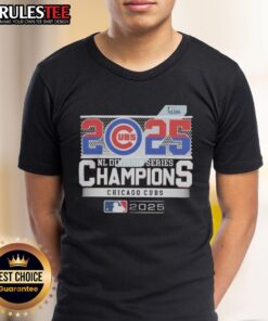 Official Chicago Cubs 2025 NL Division Series Champions T-Shirt featuring team logo and championship graphics.
