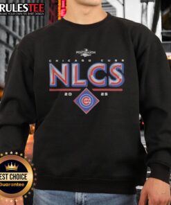 Alt Text: Official Chicago Cubs 2025 NLCS Division Series Winner Postseason Sweatshirt featuring team logo and vibrant colors.