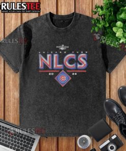 Alt Text: Official Chicago Cubs 2025 NLCS Division Series Winner Postseason Washed T-Shirt featuring team logo and design.