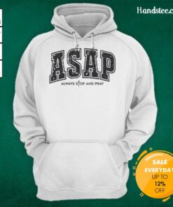 Official Christian Prayer hoodie featuring 'Always Stop and Pray' design, perfect for faith-inspired fashion.