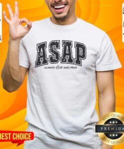 Official Christian Prayer T-Shirt featuring 'Always Stop And Pray' design for faith-inspired fashion.