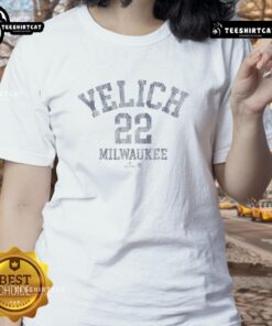 Official Christian Yelich October Ladies Tee featuring a stylish design for fans of the Milwaukee Brewers.