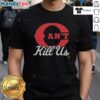 Official Cincinnati Reds Cant Kill Us Red C Logo Baseball T-Shirt featuring bold logo on a vibrant red background.