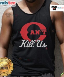 Official Cincinnati Reds Can't Kill Us Red C Logo Baseball Tank Top featuring a vibrant red design for fans.