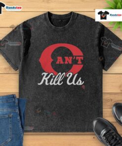 Alt Text: Official Cincinnati Reds Can't Kill Us Red C Logo Baseball Washed T-Shirt featuring a vintage red logo design.