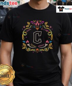 Official Cleveland Guardians Da De Los Muertos MLB celebration t-shirt featuring vibrant designs and team logo.