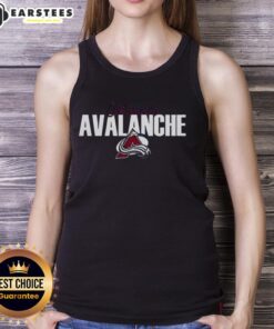 Official Colorado Avalanche Ice Hockey 1500th Anniversary Logo Tank Top featuring team colors and commemorative design.