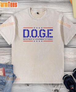 Alt Text: Official D.O.G.E. Department of Government Efficiency sarcastic washed t-shirt design with humorous graphics.