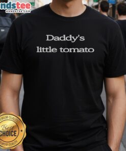 Official Daddy's Little Tomato T-Shirt featuring a playful design for proud dads and their little ones.