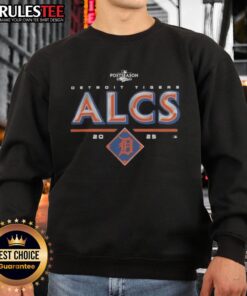Alt Text: Official Detroit Tigers 2025 ALCS Division Series Winner Postseason Sweatshirt in team colors, perfect for fans.