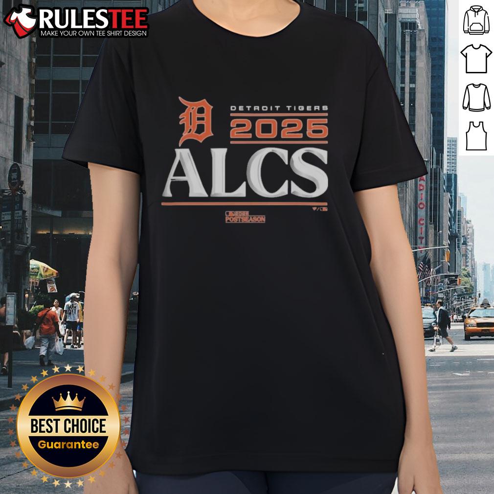 official-detroit-tigers-2025-division-series-winner-locker-room-ladies-tee Alt Text: Official Detroit Tigers 2025 Division Series Winner locker room ladies tee featuring team logo and celebratory design.