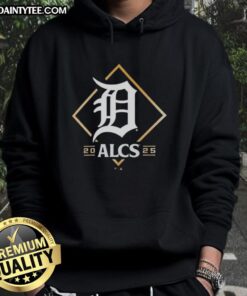 Alt Text: Official Detroit Tigers ALCS Bound 2025 Hoodie - stylish fan apparel for supporting the Tigers in the playoffs.