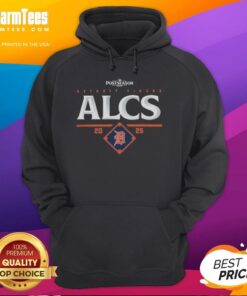 Official Detroit Tigers NLCS 2025 hoodie featuring team logo and championship series design, perfect for fans.