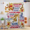 Official Cartoon Disney Winnie The Pooh With Friends Blanket Fleece Customized Blanket