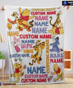 Official Cartoon Disney Winnie The Pooh With Friends Blanket Fleece Customized Blanket
