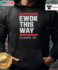 Official Ewok This Way Rock On Hoodie featuring vibrant graphics and cozy design, perfect for Star Wars fans.