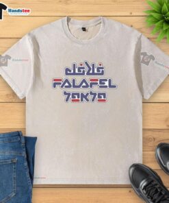 Official Falafel Juden washed t-shirt featuring a unique design, perfect for casual wear and food lovers.