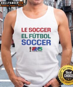 Official FIFA World Cup 2026 tank top featuring Mexico and USA flags, celebrating soccer culture and host nations.