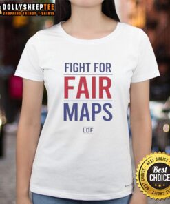 Official Fight For Fair Maps LDF Ladies Tee featuring a stylish design promoting fair map advocacy and equality.