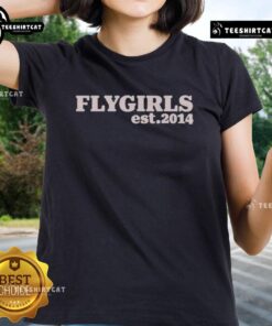 Alt Text: Official Flygirls Est. 2014 Flygirls Stamp Ladies Tee featuring stylish design and comfortable fit for women.
