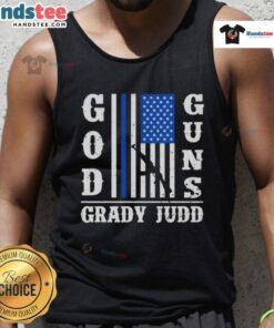 Official God Guns Grady Judd Fan Club tank top showcasing a bold design for loyal supporters of Grady Judd.