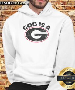 Official God Is A G Georgia Bulldogs hoodie in black, featuring team logo and stylish design for loyal fans.