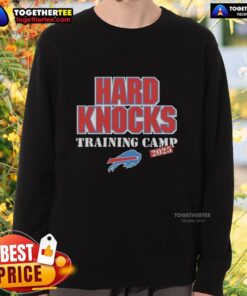 Buffalo Bills 2025 sweatshirt featured in Official Hard Knocks Training Camp design, showcasing team spirit and style.