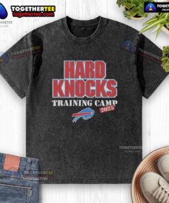 Official Hard Knocks Training Camp Buffalo Bills 2025 washed t-shirt with team logo and vintage design.