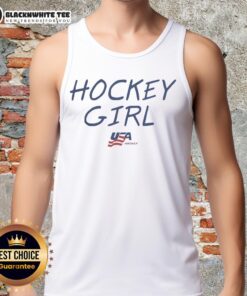 Official USA Hockey tank top for girls, featuring a stylish design perfect for young hockey fans and athletes.