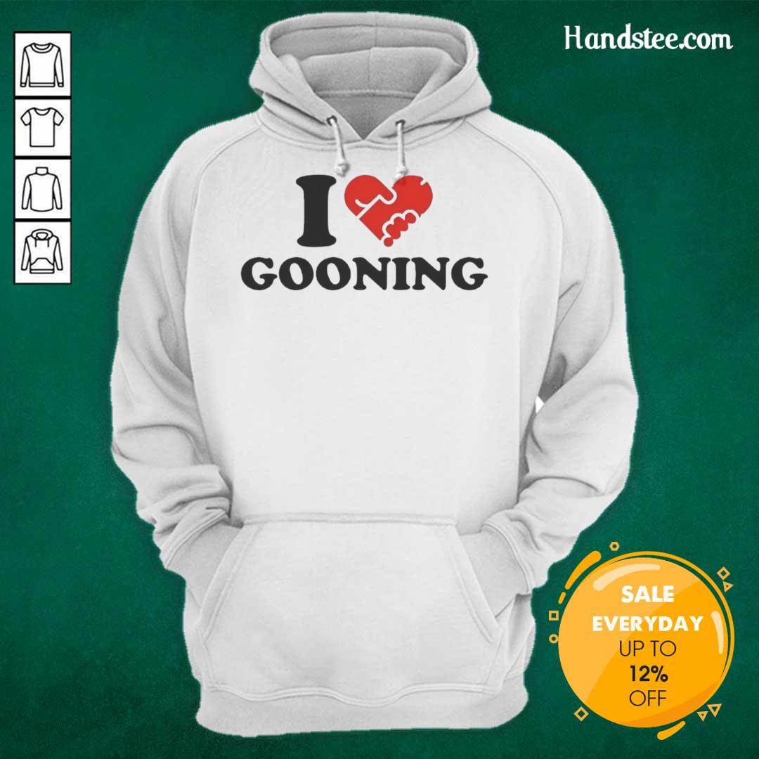 official-i-heart-gooning-hoodie Alt Text: Official I Heart Gooning Hoodie featuring a bold heart graphic, perfect for stylish fans of the gooning trend.