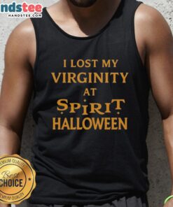 Official I Lost My Virginity At Apirit Halloween Tank Top featuring bold graphic design and festive colors for Halloween.