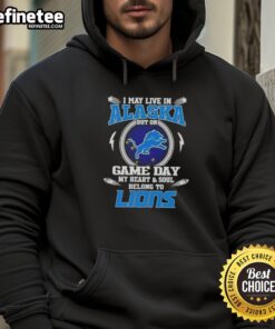 Alt Text: Detroit Lions hoodie for game day, showcasing pride despite living in Alaska. Perfect for fans and sports enthusiasts.