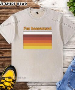 Official Im Beersexual Flag Washed T-Shirt featuring vibrant colors and a stylish design perfect for beer lovers.