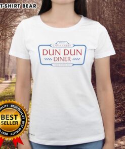 Official Law and Order Dun Dun Diner logo on a stylish ladies tee, perfect for fans of the iconic TV series.