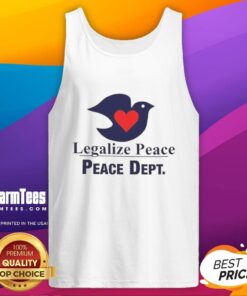 Official Legalize Peace tank top featuring a serene dove design, promoting love and peace in stylish apparel.