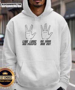 Official Live Long Vs Die Soon Hand Sign Hoodie featuring bold graphics and a stylish design for trendsetters.