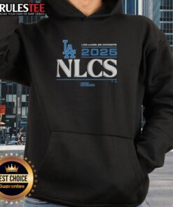 Official Los Angeles Dodgers 2025 Division Series Winner locker room hoodie showcasing team logo and championship design.