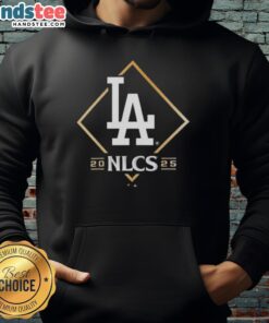 Alt Text: Official Los Angeles Dodgers NLCS Bound 2025 hoodie featuring team colors and logo, perfect for fans.