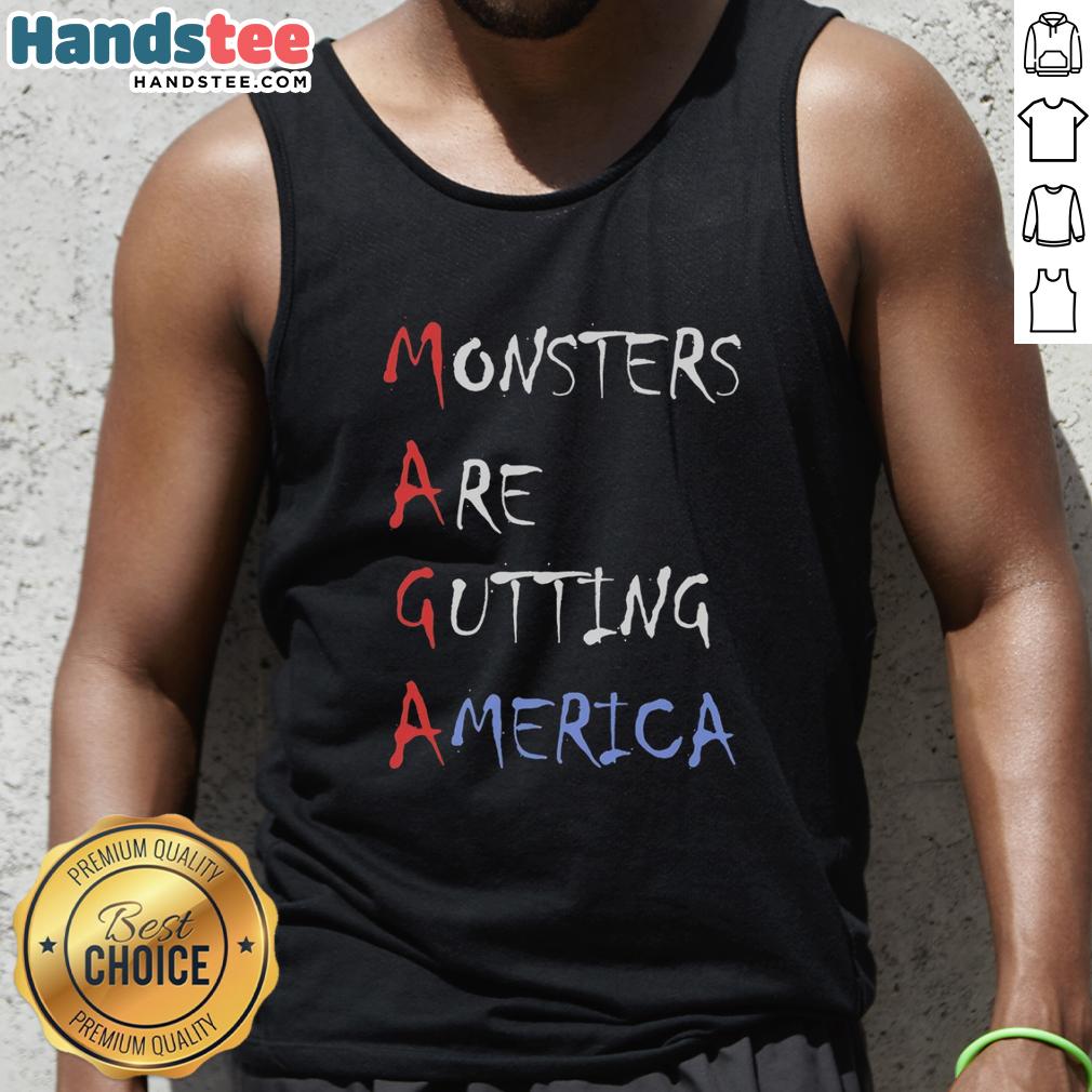 official-maga-monsters-are-gutting-america-tank-top Official MAGA Monsters Are Gutting America tank top featuring bold graphic design and patriotic colors.