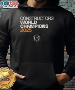 Alt Text: Official McLaren Constructors Champions 2025 hoodie featuring iconic branding and sleek design for fans.
