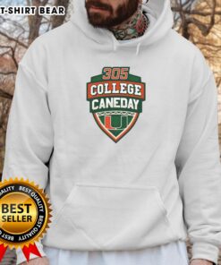 Alt Text: Official Miami Hurricanes Football 305 College Caneday Hoodie featuring team colors and logo for fans and athletes.