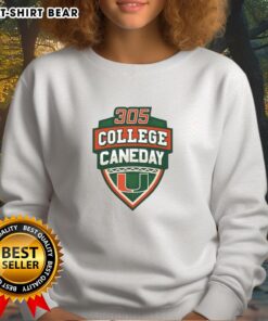 Alt Text: Official Miami Hurricanes Football 305 College Caneday Sweatshirt featuring vibrant team colors and logo.