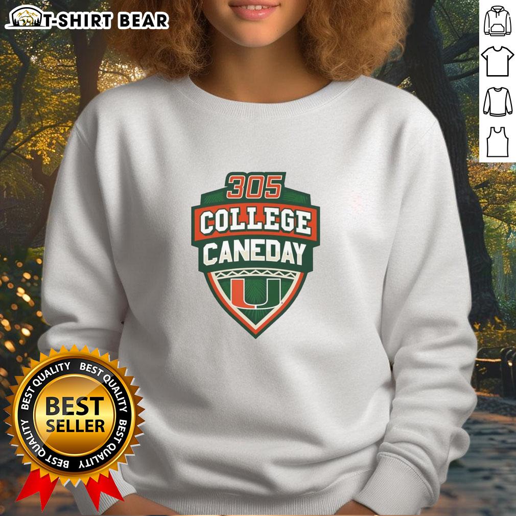 Official Miami Hurricanes Football 305 College Caneday Sweatshirt Alt Text: Official Miami Hurricanes Football 305 College Caneday Sweatshirt featuring vibrant team colors and logo.