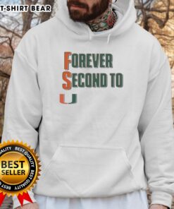 Alt Text: Official Miami Hurricanes Forever Second To U Hoodie featuring team colors and logo, perfect for fans and alumni.