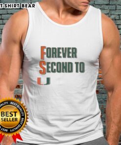 Official Miami Hurricanes Forever Second to U Tank Top in vibrant orange, perfect for fans and game day attire.